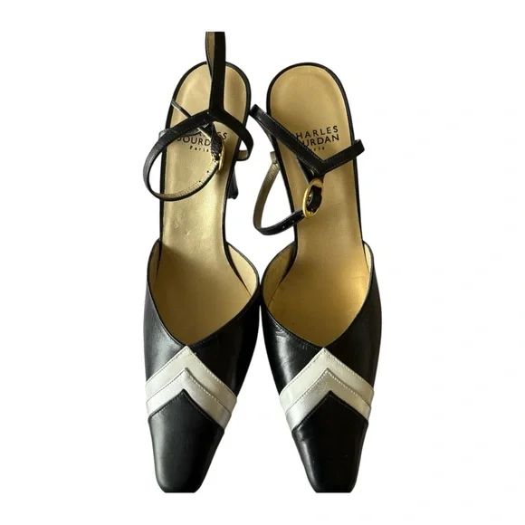 ✨ Charles Jourdan Black and White Women's Heels ✨ - Picture 6 of 10